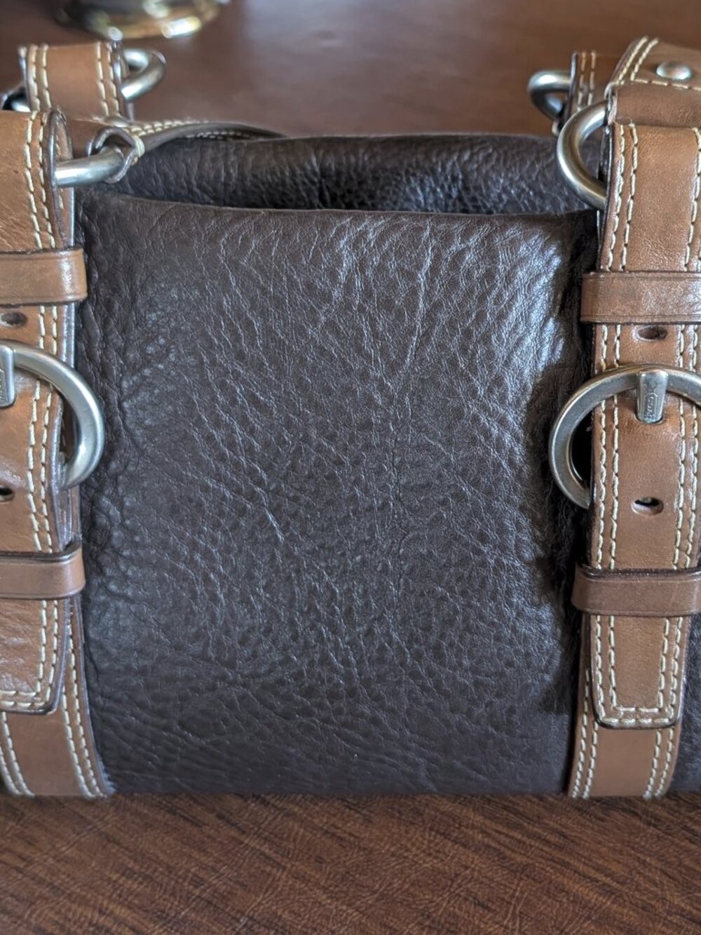 Coach Chelsea Leather Satchel in Brown Pebbled Leather